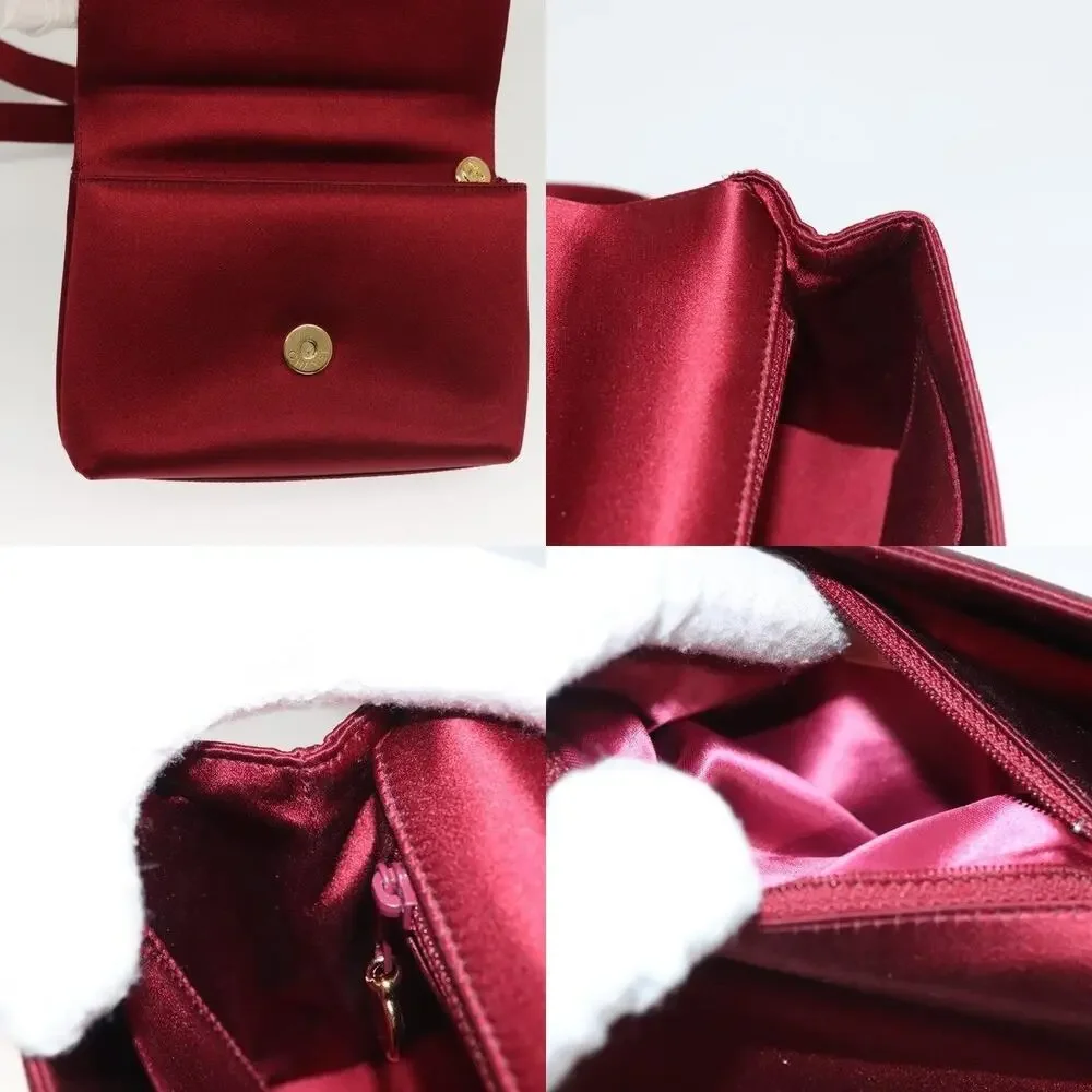 Chanel Satin Shoulder Bag Red
